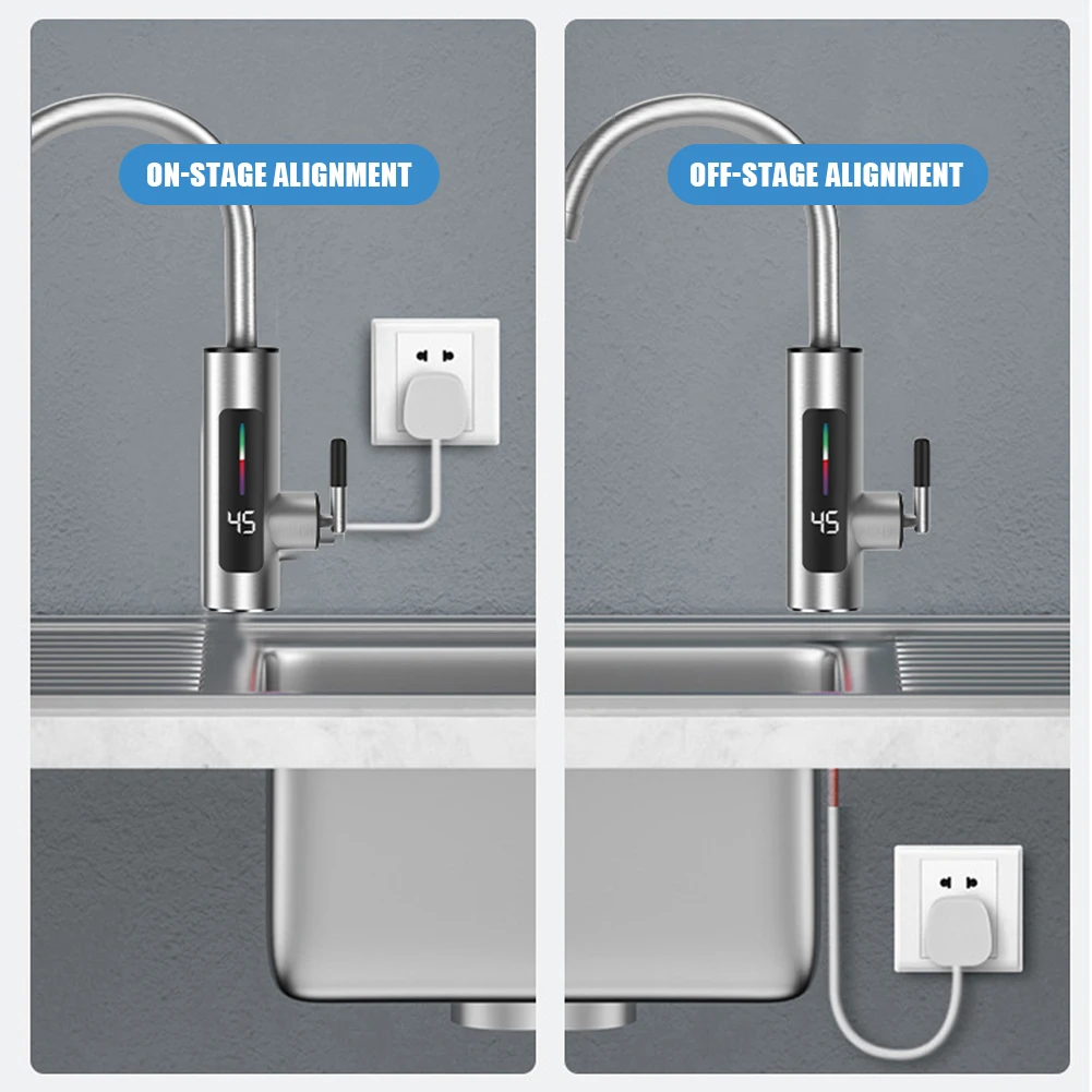 Electric Kitchen Instant Heating Faucet Hot Water Heater Faucet 3000W 220V Water Heater 360 Degree Rotation for Kitchen Bathroom