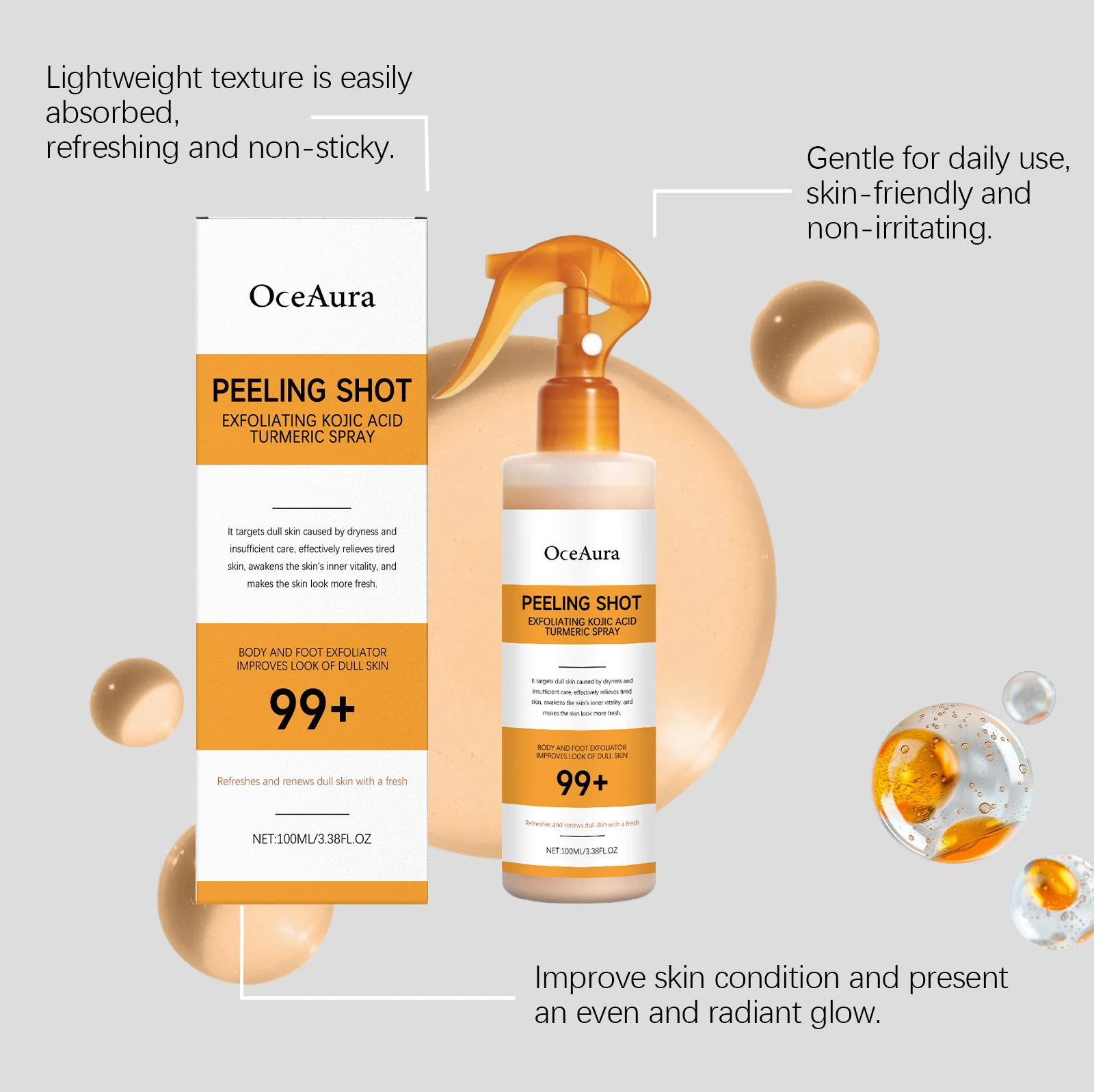Semprotan dan Serum Kunyit Asa - Glycolic Acid Exfoliant ulasan dan harga
