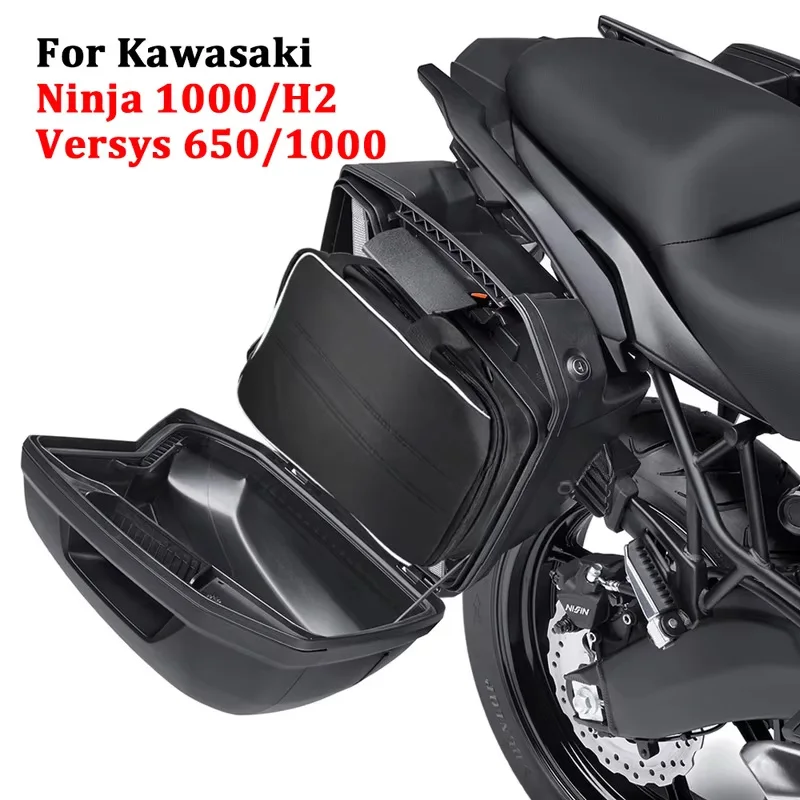 

28L Motorcycle Saddle Inner Bags luggage bags Hard Saddlebag Liner Set Bag For Kawasaki Versys 1000 650 Ninja 1000 H2 SX