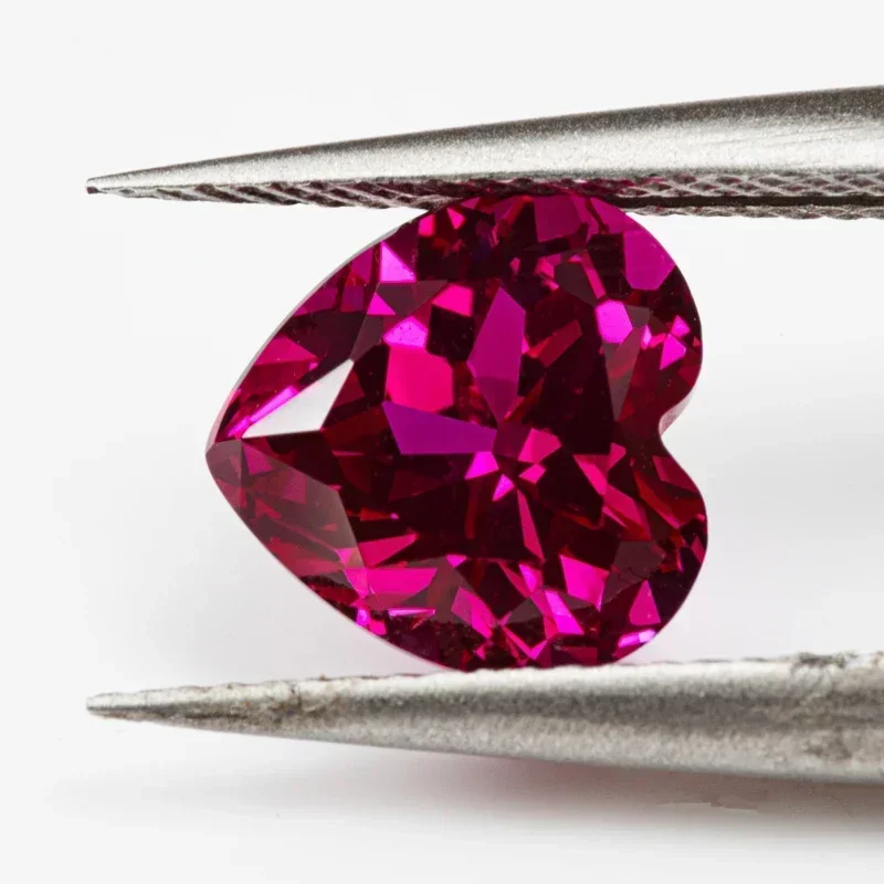 

L-Lab Grown Ruby Heart Cut Rubellite Color VVS1 High Quality For Jewelry Setting&Custom Design Selectable Certificate