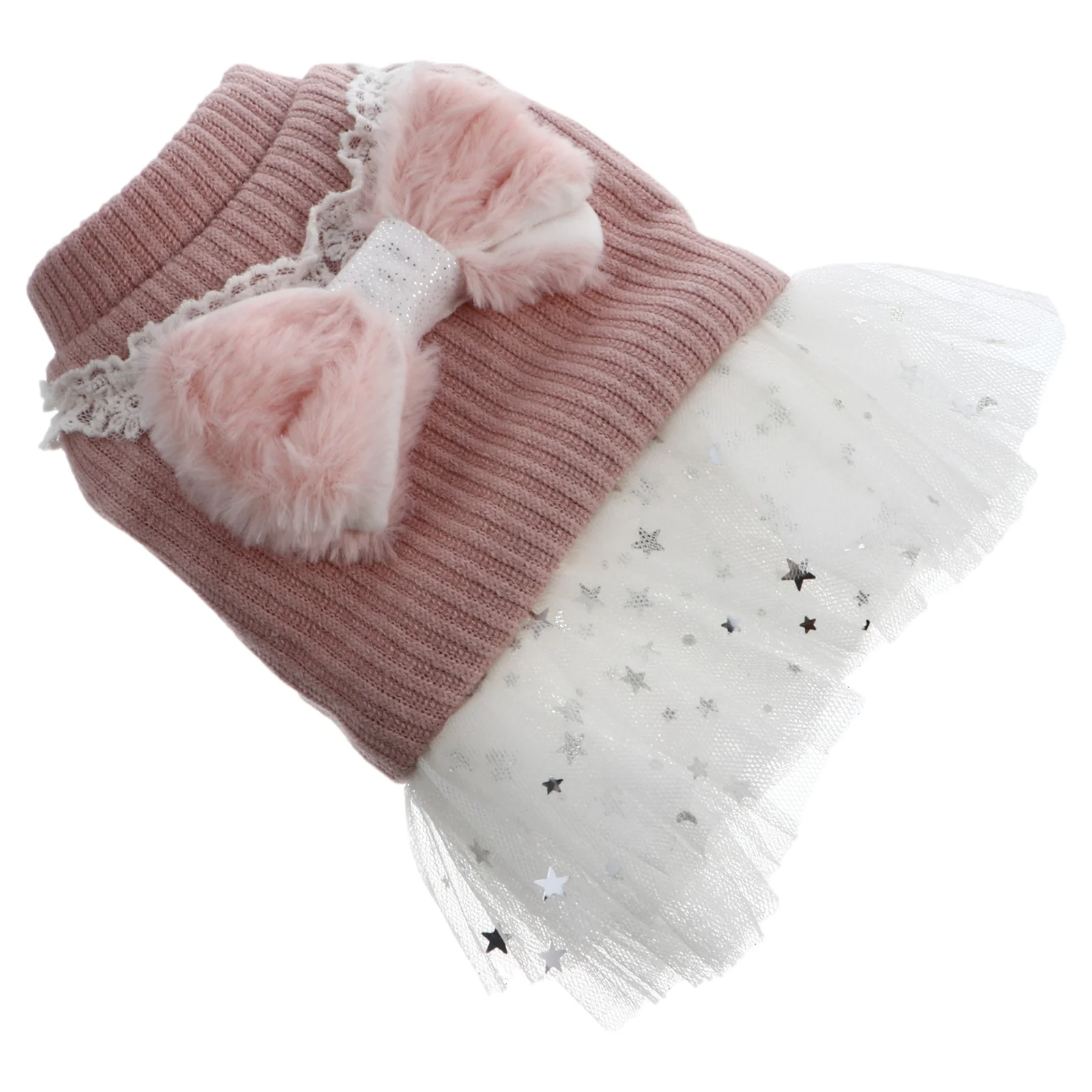 

Warm Pink Thick Dog Skirt Wool Premium Soft Pet Clothes Puppy Party Costume Lightweight Dress for Dog Pet Skirt