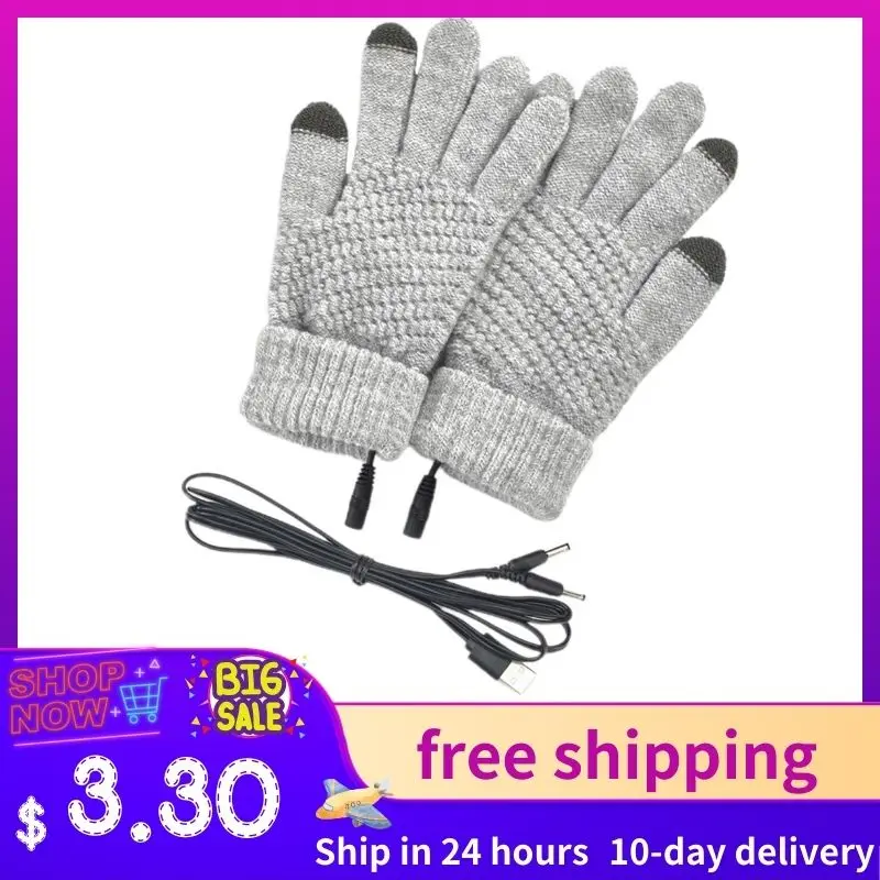 Heated Gloves Winter Thermal Warm Gloves With Built In Heating Sheet USB Powered Soft Durable Winter Work Gloves For Men Women