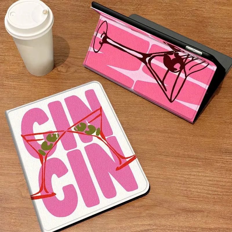 

CIN Text Wine Glass Pattern Case For Samsung Galaxy Tab S6 S7 S8 S9 S10 S11 FE Plus Lite Tablet