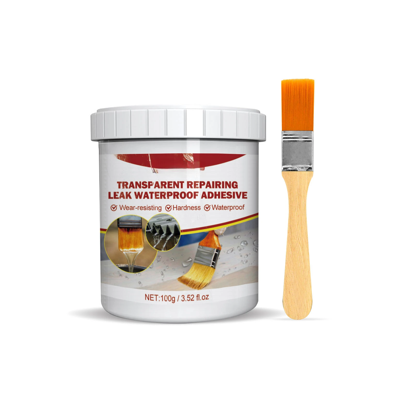 Revêtement Adhésif Imperméable pour Fuite Verde, 100g, Transparent, Réparation de Fuite, HOFloor Pénétrant, Agent Imperméable Reconditionné