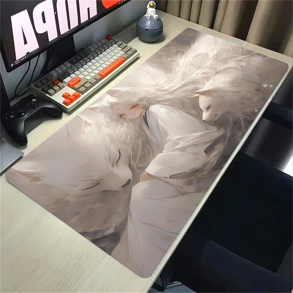 Mouse Pad Fox Mask Large Gamer Mousepad Keyboard Mat Natural Rubber Big/small Mouse Mats 80x30cm Waterproof Desk Pad Design Desk