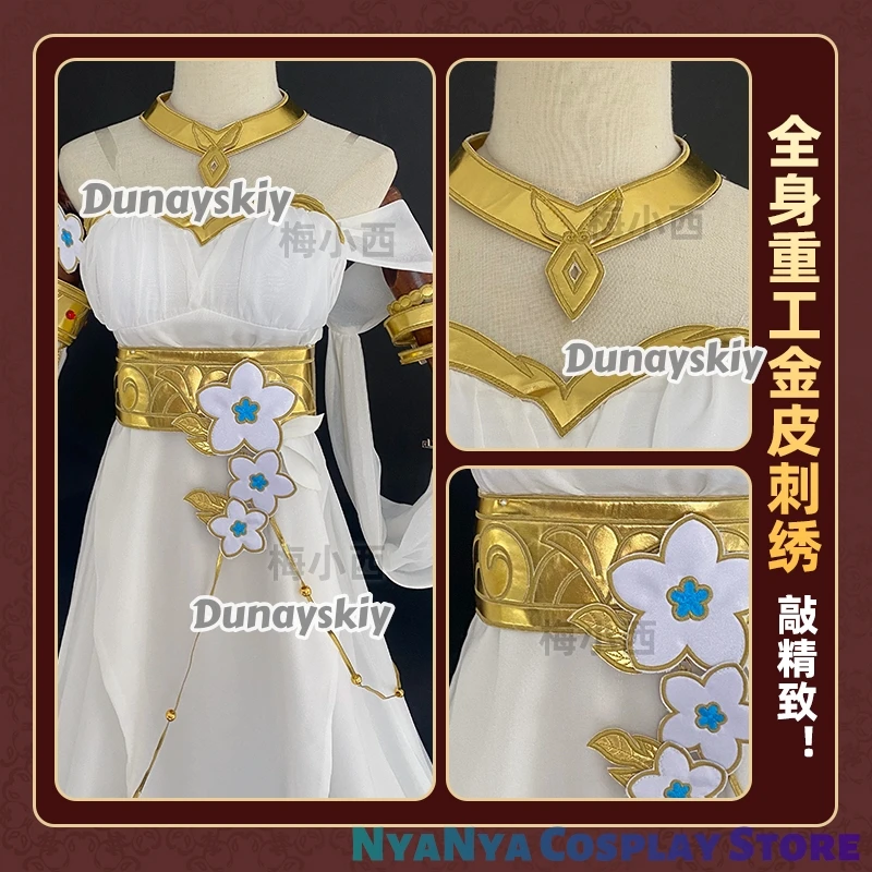 트리비오스 코스프레 혼카이 스타 레일 코스튬 가발 드레스 헤드웨어 귀 홀리 메이든 오브 자누소폴리스 앰포레우스 할로윈 여성용