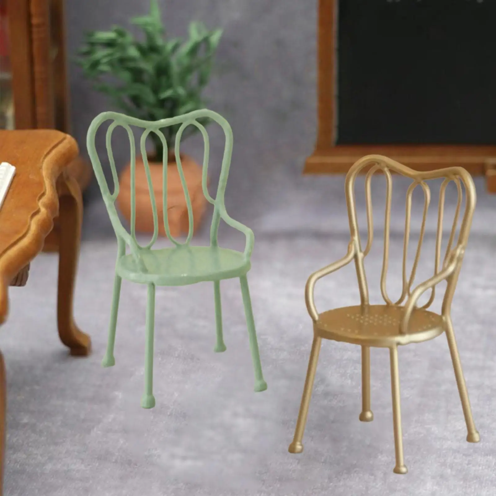 

Dollhouse Miniature Chair Portable Doll House Accessories Realistic Chair for Living Room Sitting Room Bedroom Hallway Bathroom