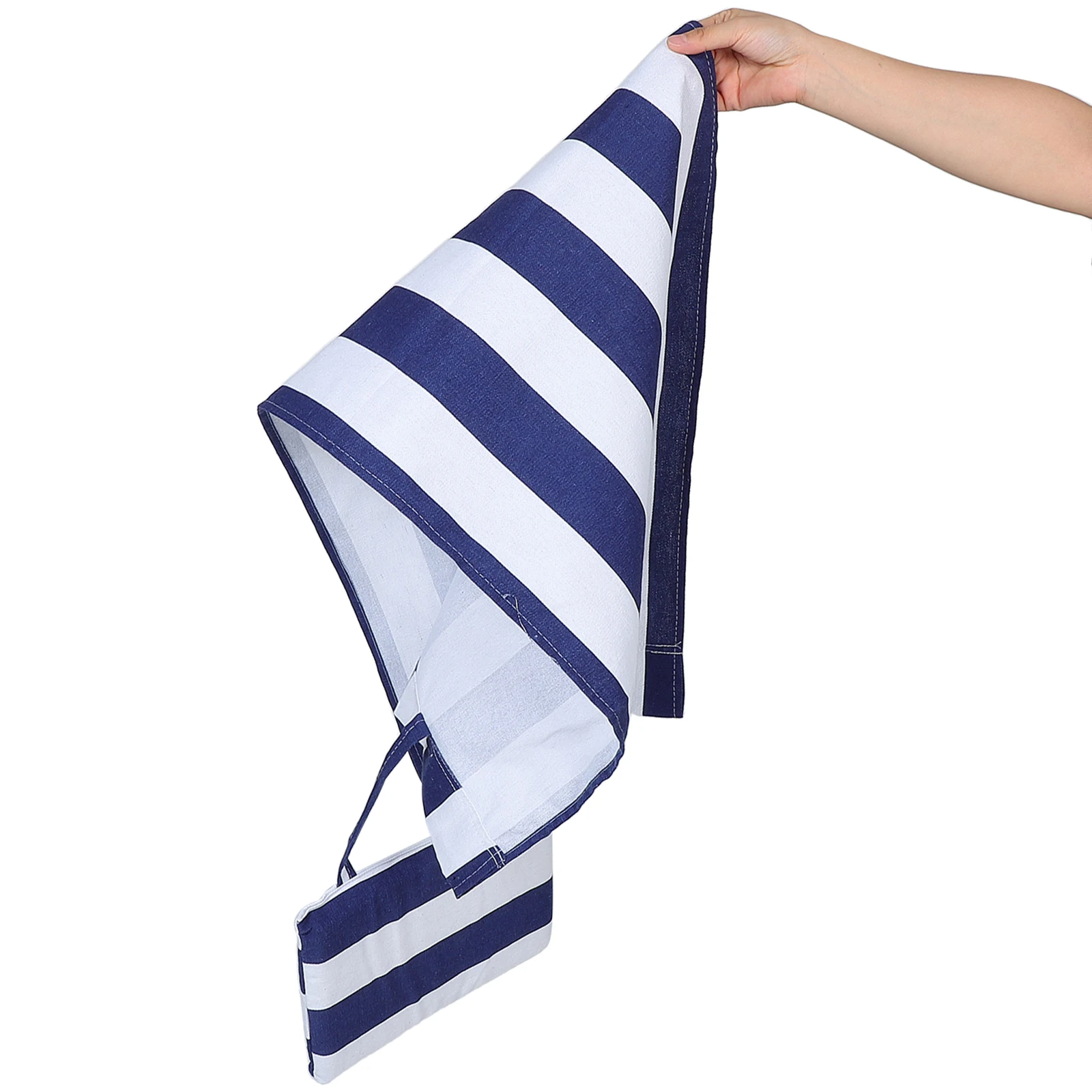 

Folding Beach Chair Fabric Replacement Blue White Stripe Pillow Outdoor Chairs Sling Cloth Breathable Patio Repair