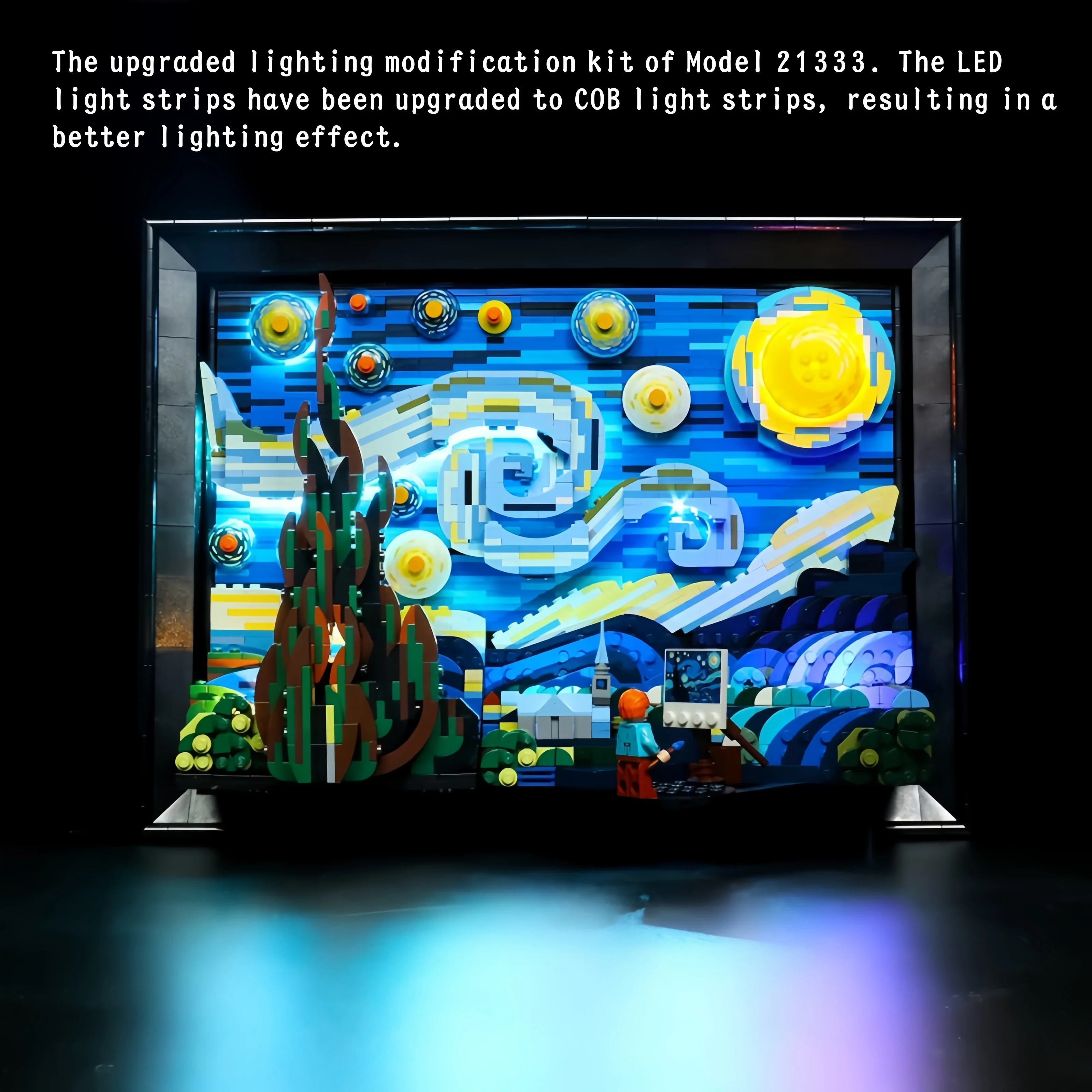 

1 Set of 21333 Starry Night Building Toy Lighting Kit (No Blocks) Upgraded Cob Strips, Compatible with Major Brands.