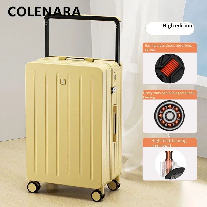 COLENARA Scatola d'imbarco per bagagli multifunzionale da 20 pollici Trolley da 26 pollici di grande capacità 24" Scatola per password per PC Valigia con rotelle da 28"