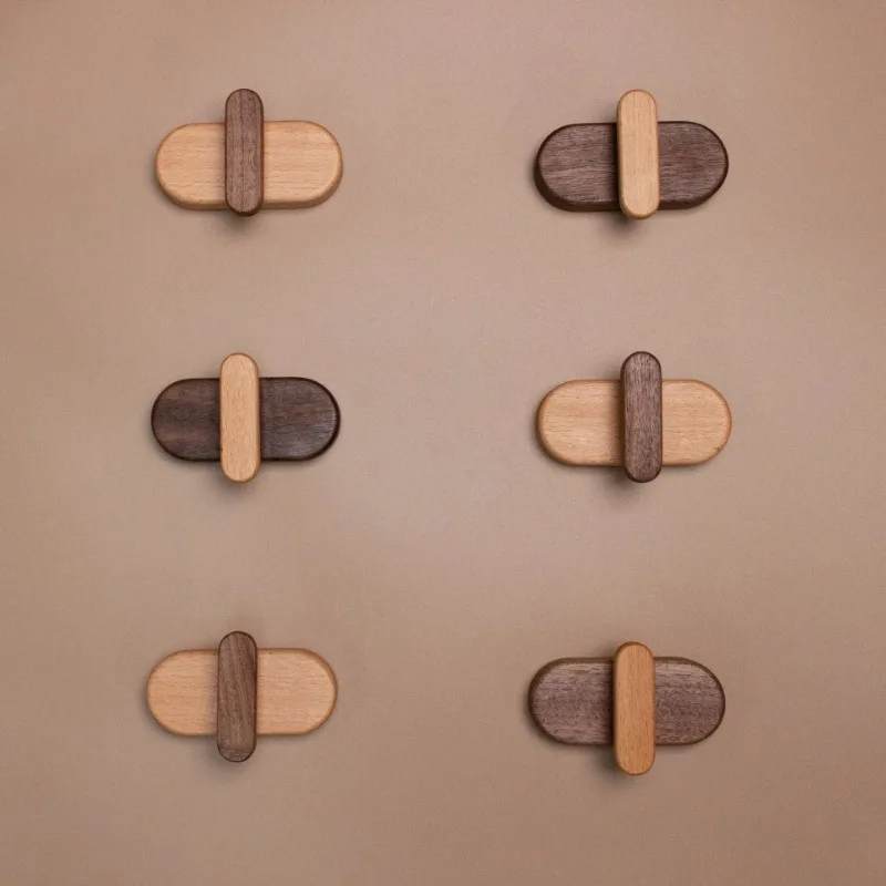 

1pcs Beech Wood Wall Hooks Modern Minimalist Punch Free Adhesive Door Back Coat Hanger for Bedroom Bathroom Entryway
