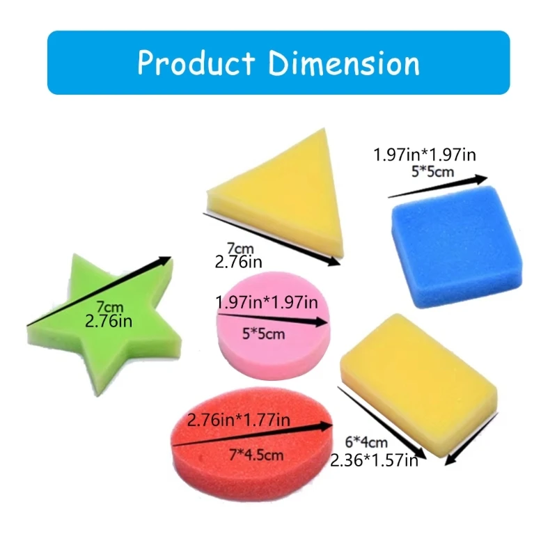 57EE Kits peinture en éponge pour enfants, éponges d'apprentissage précoce, éponge peinture