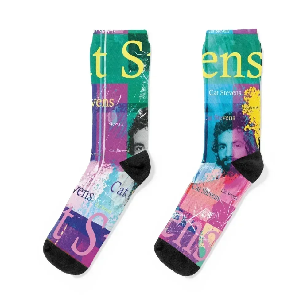 beautiful portrait of the British singer and musician Cat Stevens Socks winter gifts retro Mens Socks Women's