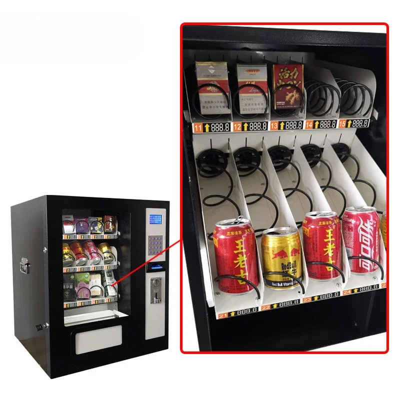 Desktop Mini Vending Machine, Vending Machine, Adequado para Bebidas, Lanche, Dinheiro, Coin Drink