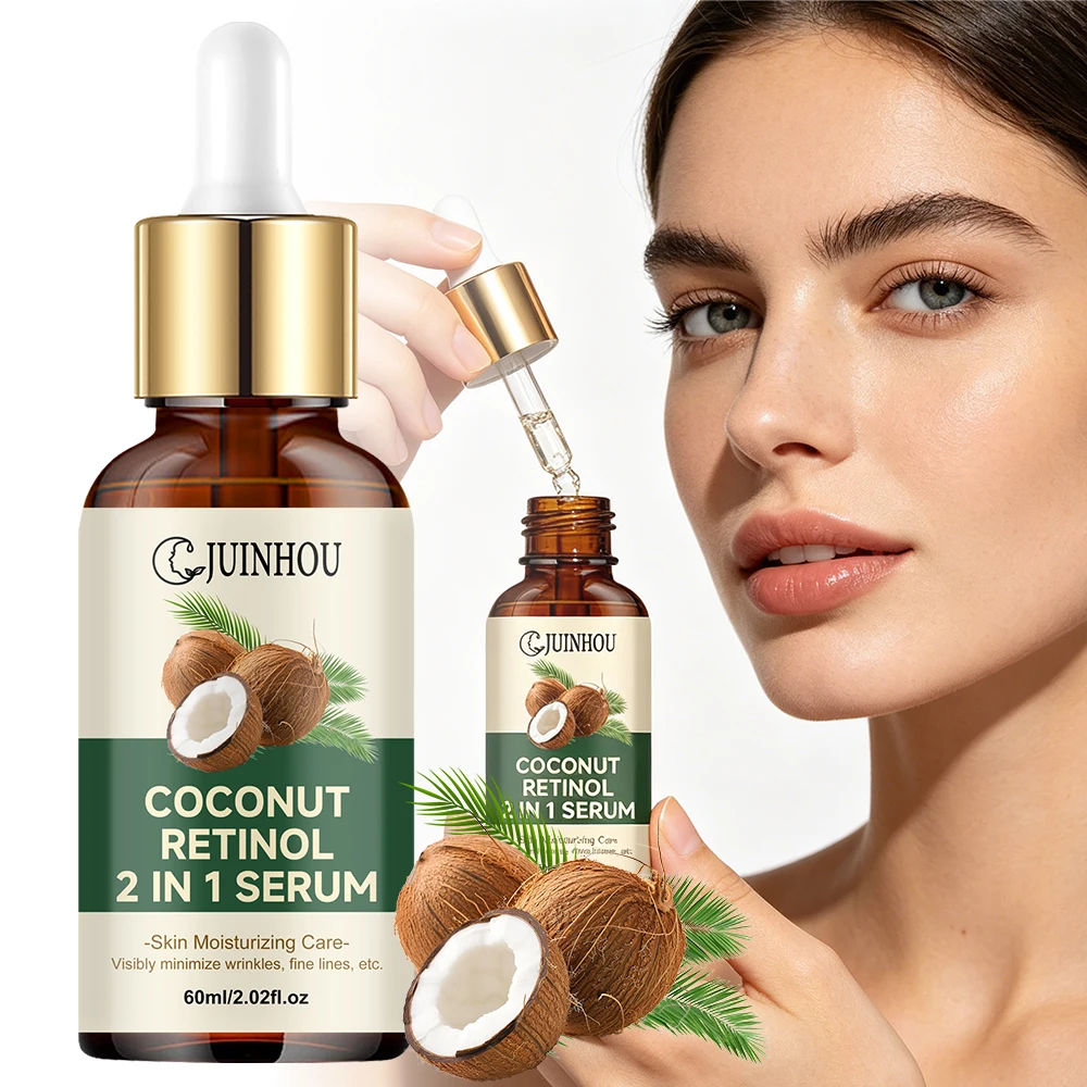 Suero Facial de Aceite de Coco Natural JUINHOU, Hidratante, Reduce la Sequedad, Cuidado Diario Suave para Todo Tipo de Piel