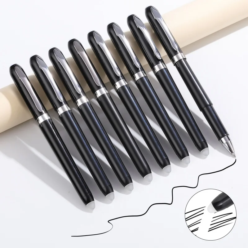 

8pcs Erasable Gel Pens Black Ink 0.5mm Tip Painting Writing Drawing Stationery Ballpoint Pens Back To School Offices Acsesories
