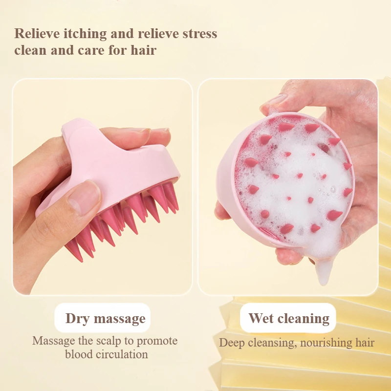 1 PCS Handle Hair Wash Brush Clean Scalp Relieve Itching Do Not Wrap Hair Massage Head To Relieve Fatigue Massage and Clean in 1