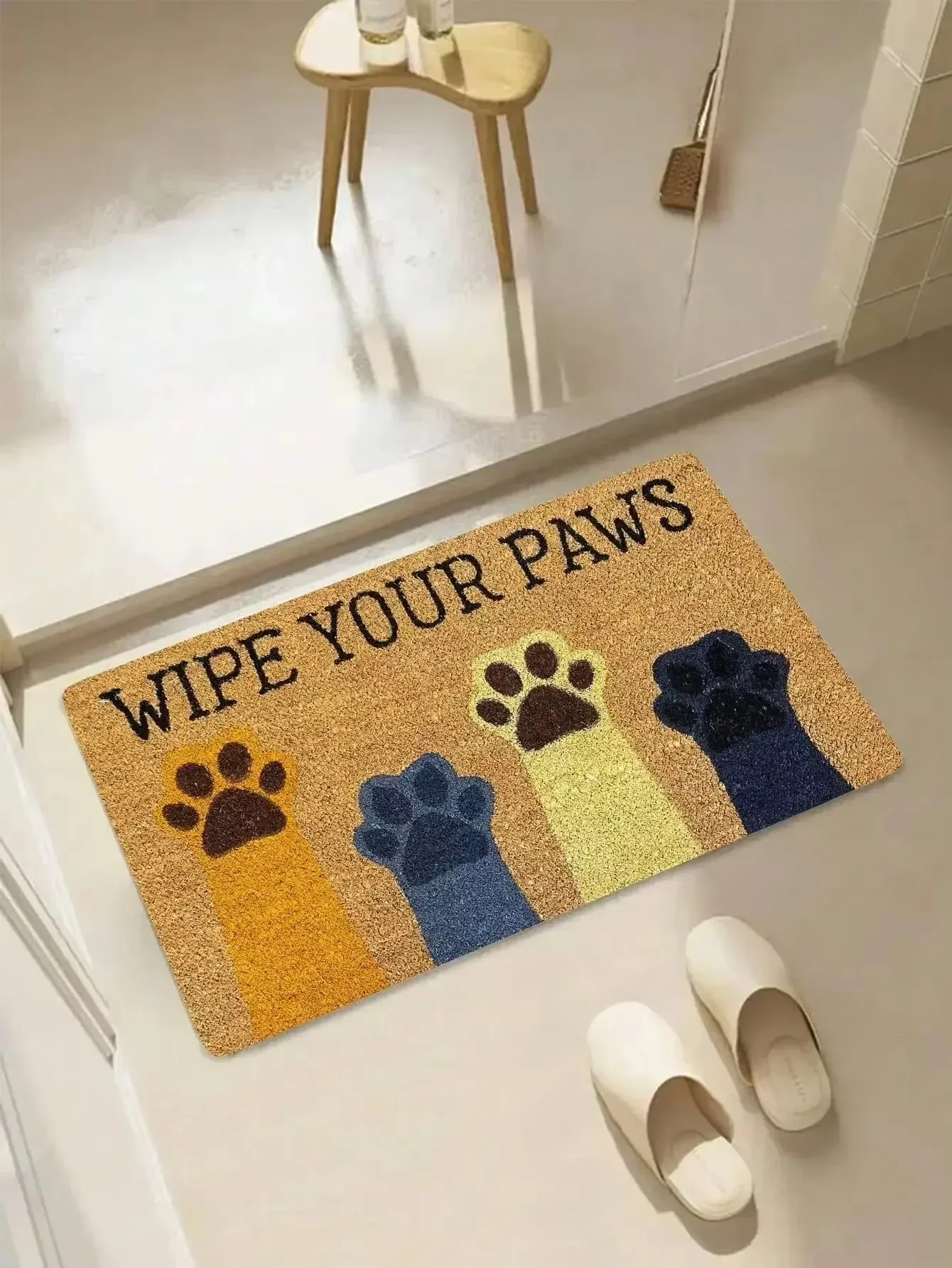 Schwarzer Katzen-Teppich, Willkommensmatte, niedlicher Cartoon-Rutschfester Fußmatte, weicher Teppich für Wohnzimmer, Teppich, Schlafzimmer, Outdoor-Teppich, Heimdekoration – Detail 10
