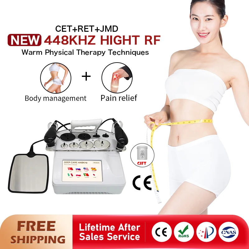 

New Upgrade 448k INDIBA Portable RET CET RF Physical Therapy Warm Skin Tightening Slimming Shapping Health Relieve Pain Device