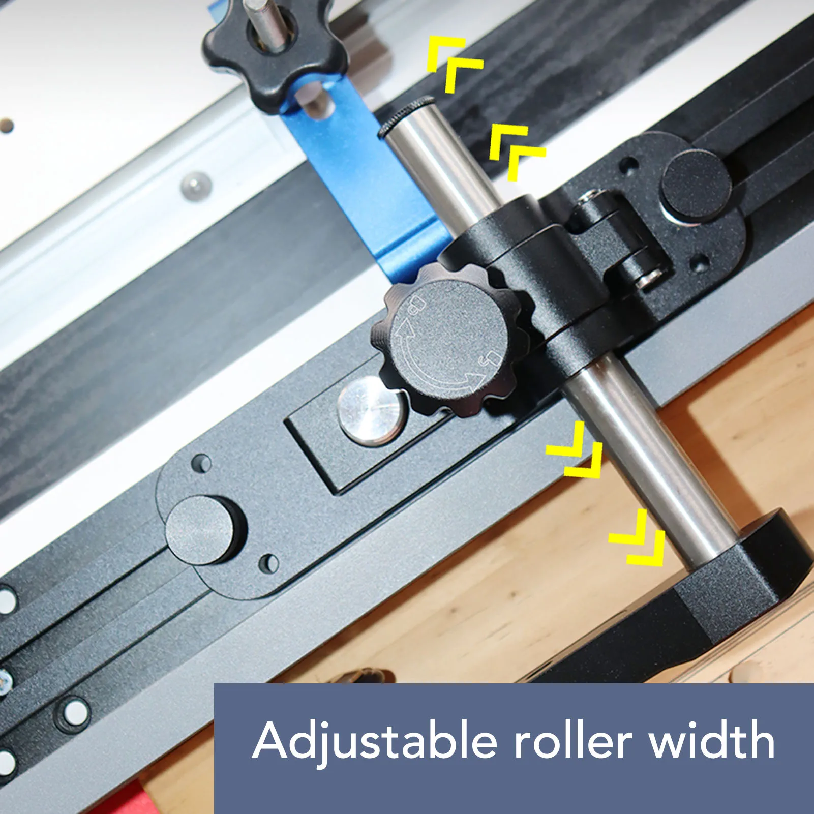 Table Saw Press Push Guide Aluminum Alloy Adjustable Roller Guide Table Saw Press Feeder for Woodworking Mechanical Processing