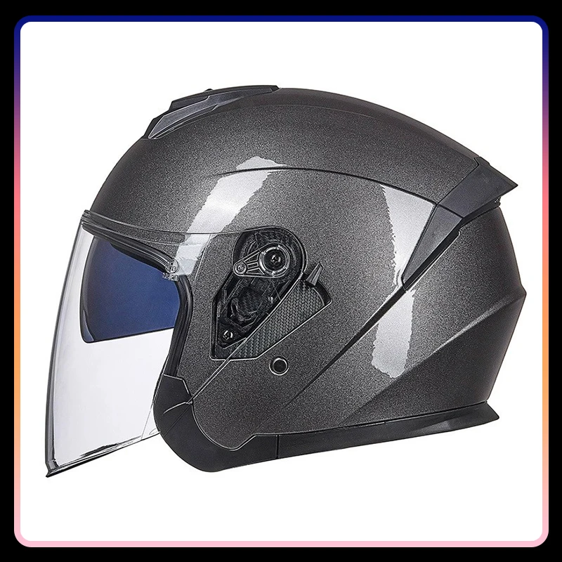 Caschi da moto a faccia aperta 3/4 Casco da jet elettrico da corsa Uomo Donna Casco aperto a mezza faccia Moto Street Four Seasons DOT