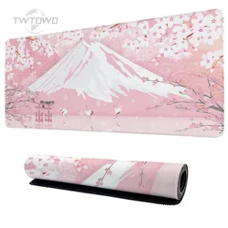 Mouse Pad Gaming Pink Japanese Cherry Blossom XL HD New Home Mousepad XXL Natural Rubber Non-Slip Office Desktop Mouse Pad