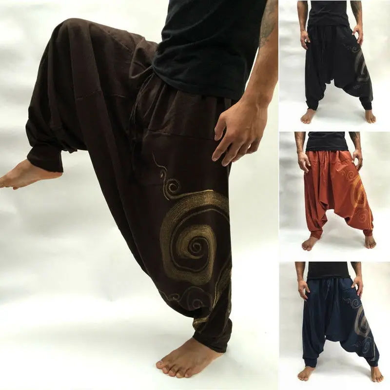 Harem Pants Gypsy Hippie Aladdin Baggy Yoga Indian Men\'s Casual Loose Trousers