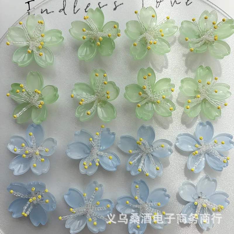 Little Fresh Beaded Flower Shoe Charms for Spring Summer Travel Versatile DIY Clogs Embellishment Handmade Beaded Buckle Quality