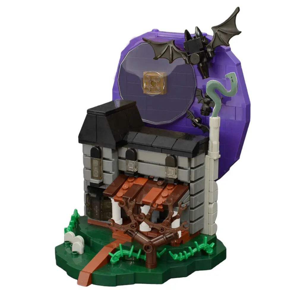 

Haunted House with Purple Sky Full Moon for Halloween 574 Pieces MOC Build