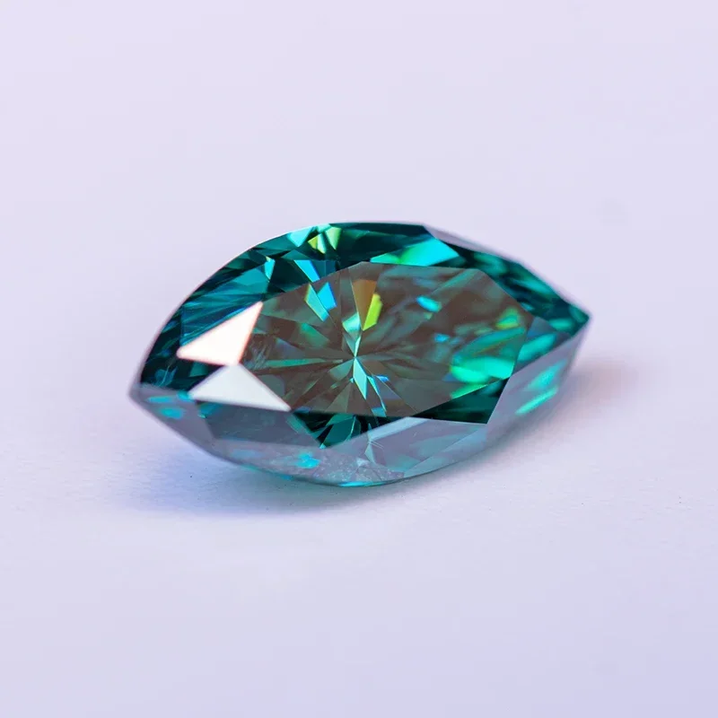 Moissanite Stone Marquise Cut Primary Color Emerald Green Lab Grown Gemstone For Diyfor Jewel Making With GRA Certificate