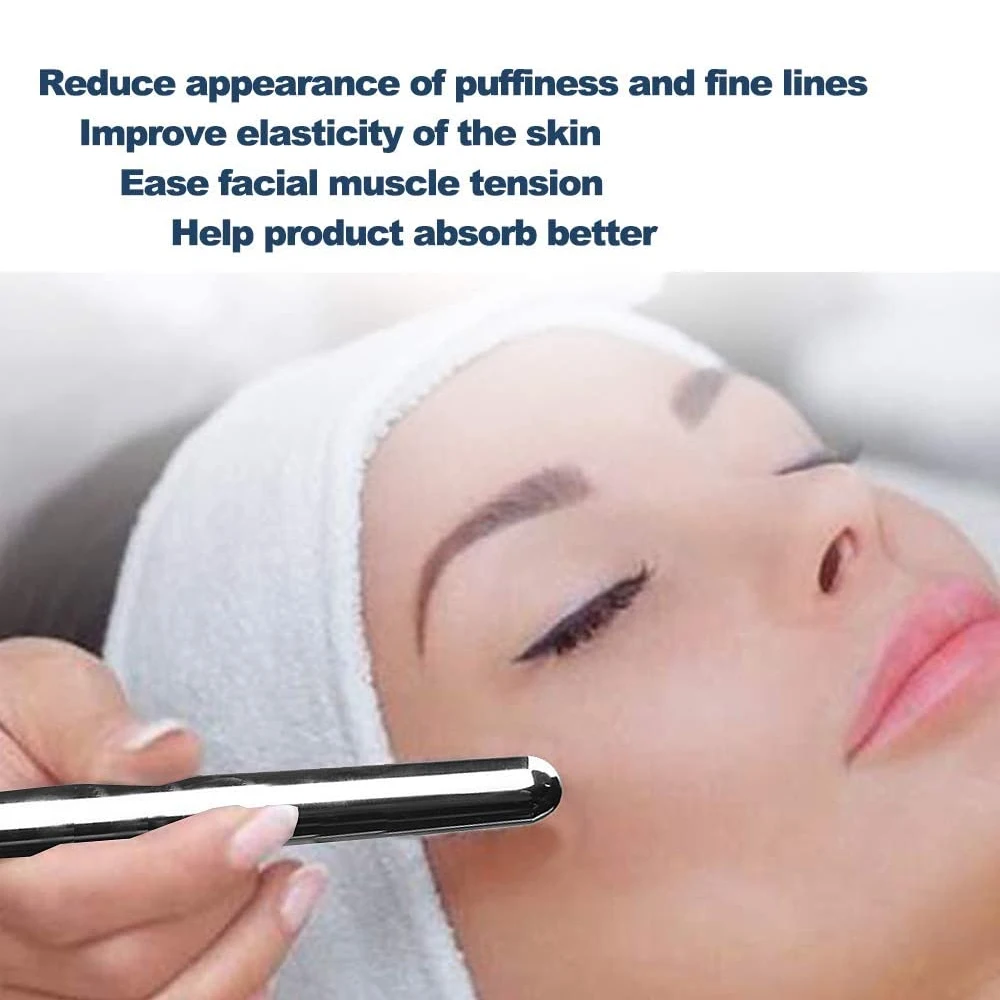 Palo de terapia de masaje facial de acero inoxidable, varita de masaje de acupresión para tejido profundo, tejido suave, liberación miofascial, alivio del dolor