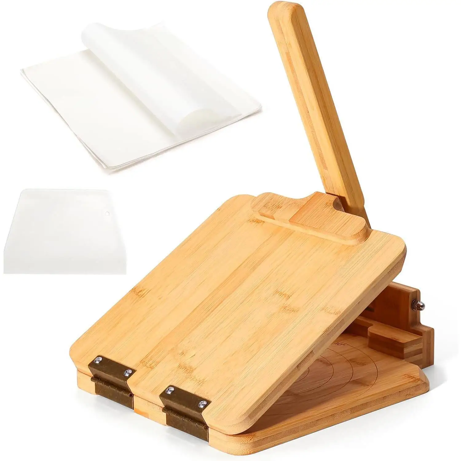 Hot-selling bamboo and wood tortilla maker press for making dumpling wrappers