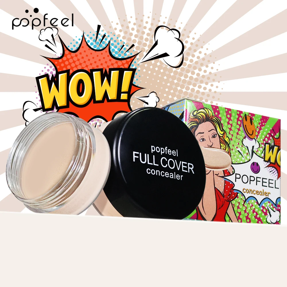 POPFEEL Corretivo creme fosco de longa duração, à prova d'água, resistente ao suor, construível para cobertura de tatuagem, textura creme suave.