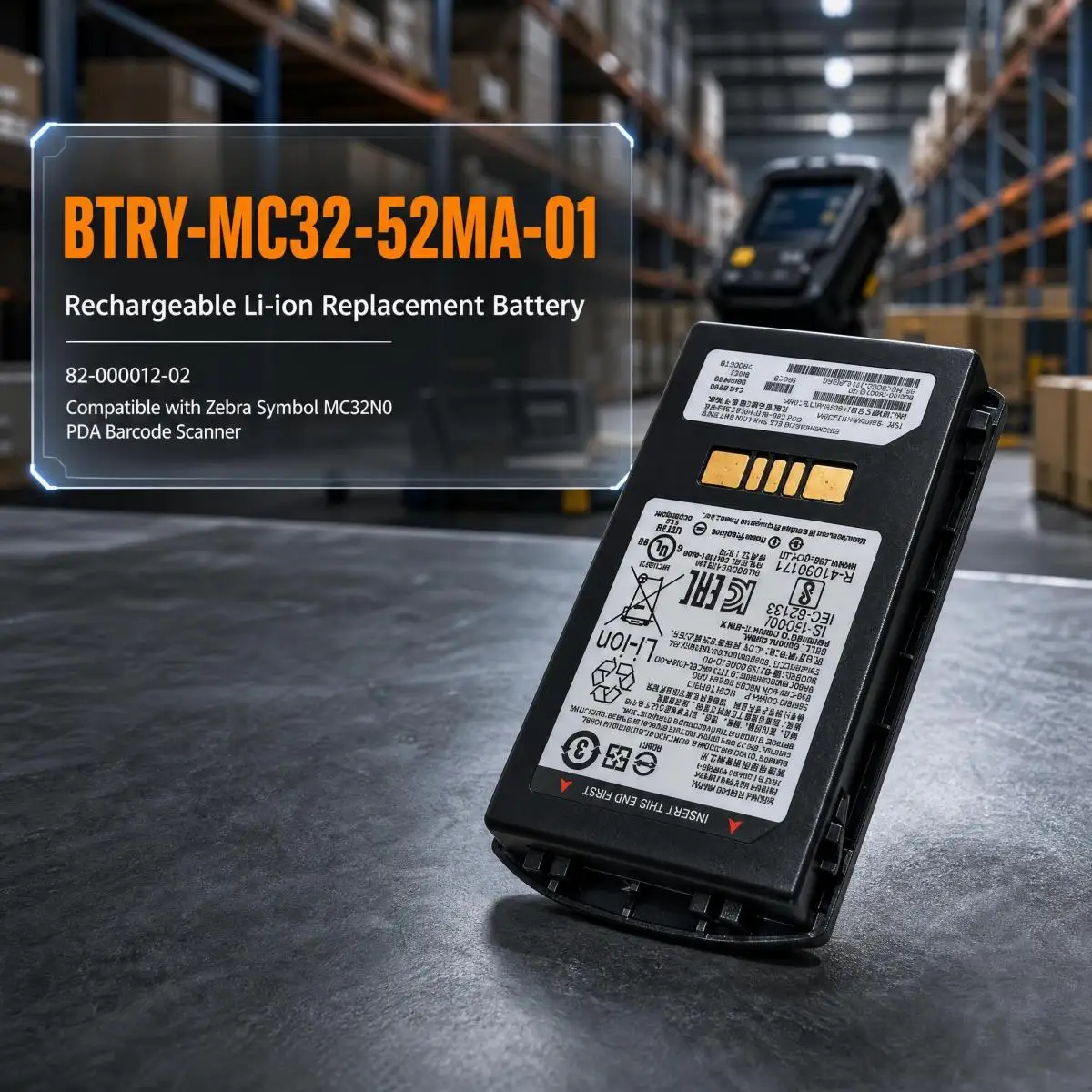 82-000012-02 BTRY-MC32-52MA-01 Replacement Battery For Zebra Symbol MC32N0 PDA Mobile Computer Barcode Scanner
