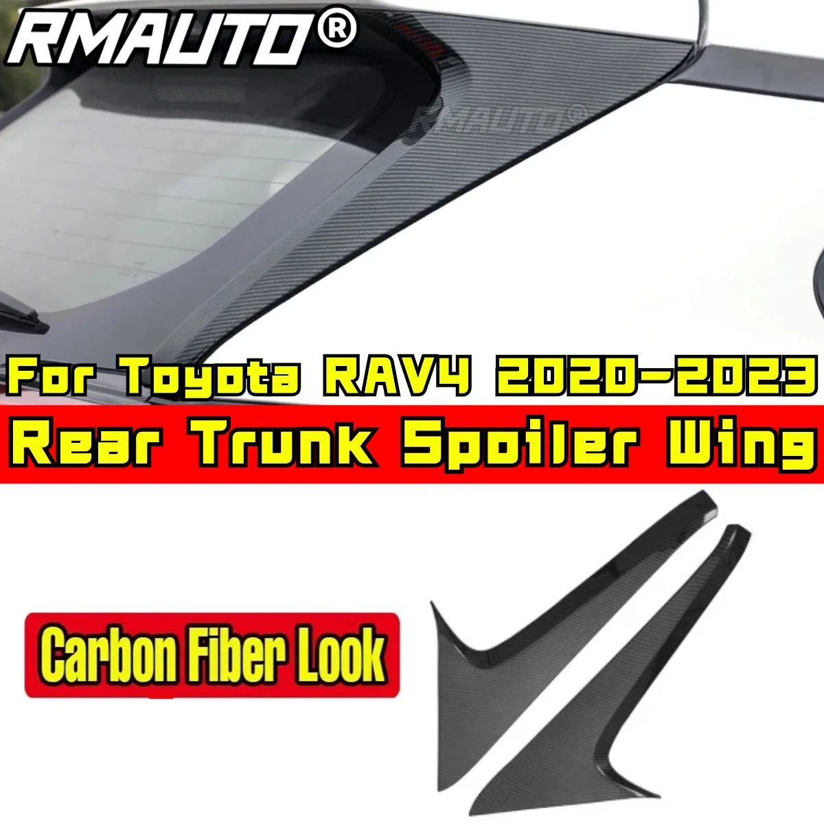 

For Toyota RAV4 2019 2020 2021 2022 2023 Rear Spoiler Wing Body Kit ABS Plastic Car Rear Side Wing Rear Spoiler Car Accessories