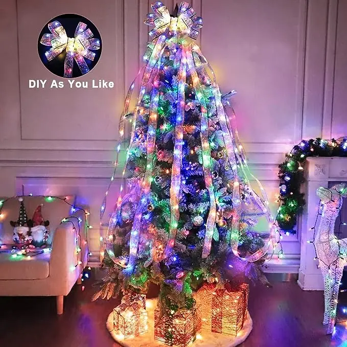 1/2/3/4/5/10M Kerstversiering Led Lint Gekleurde Lichten Xmas Boom Hanger Ornamenten Voor Home Decor Navidad Nieuwjaar 2024