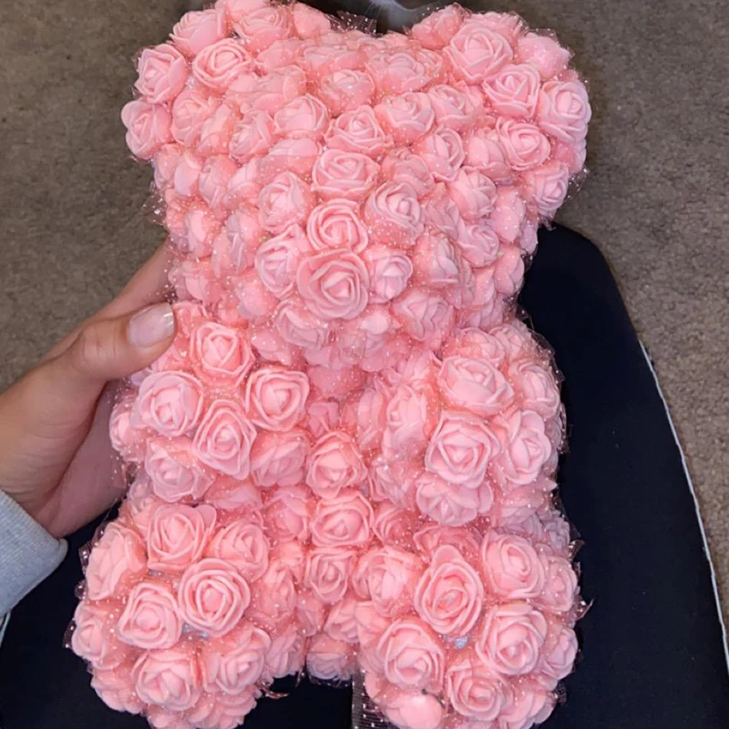 144pcs 2cm Mini Artificial Flowers Heads With Lace Foam Bear Rose Bouquet For Wedding Home Decor DIY Xmas Wreath Gifts Box Decor