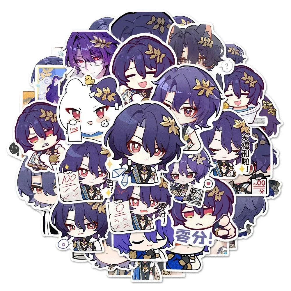 48pcs Game Honkai: Star Rail Merch Kawaii Cosplay Anime Stickers Waterproof PVC Decal for Laptop Helmet Luggage Decor Gifts Bag