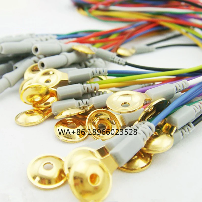 

1.5 m TPU Cable with Tensile Wire Factory Price Reusable electrocap EEG electrode accessories Gold Cup