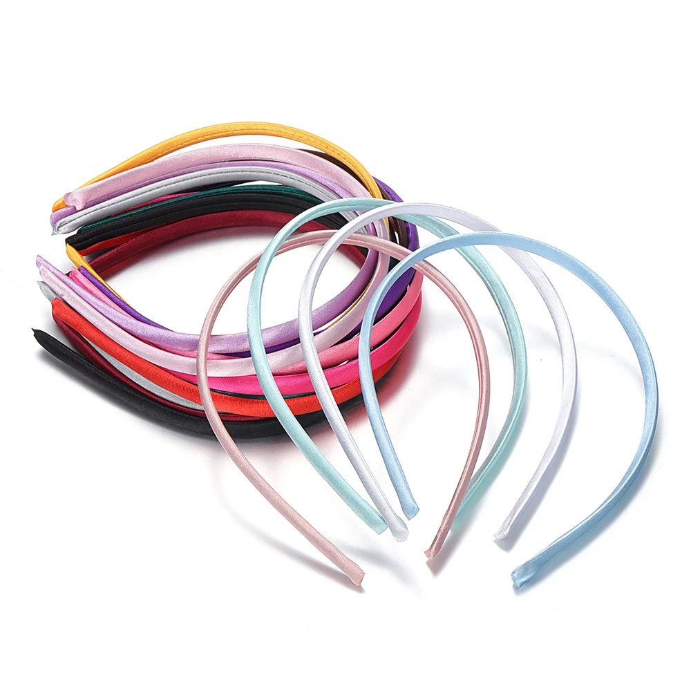 10pcs 10mm Colorful Satin Headband