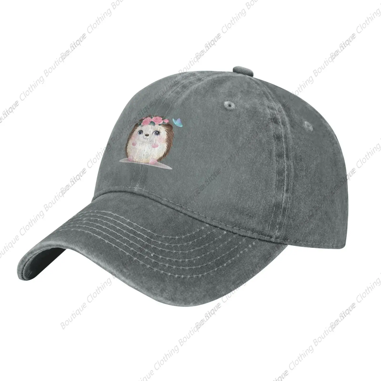 

Cute Little Hedgehog Trucker Hat for Men Women Denim Baseball Cap Dad Hat Golf Hats