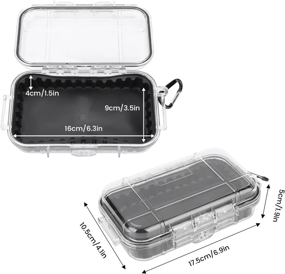 Waterproof Dry Box Protective Case, IP67 Water Resistant Portable Micro Case Watertight Storage Box for Phones, Knives, Wallets, Watches, Transparent, Small view 2