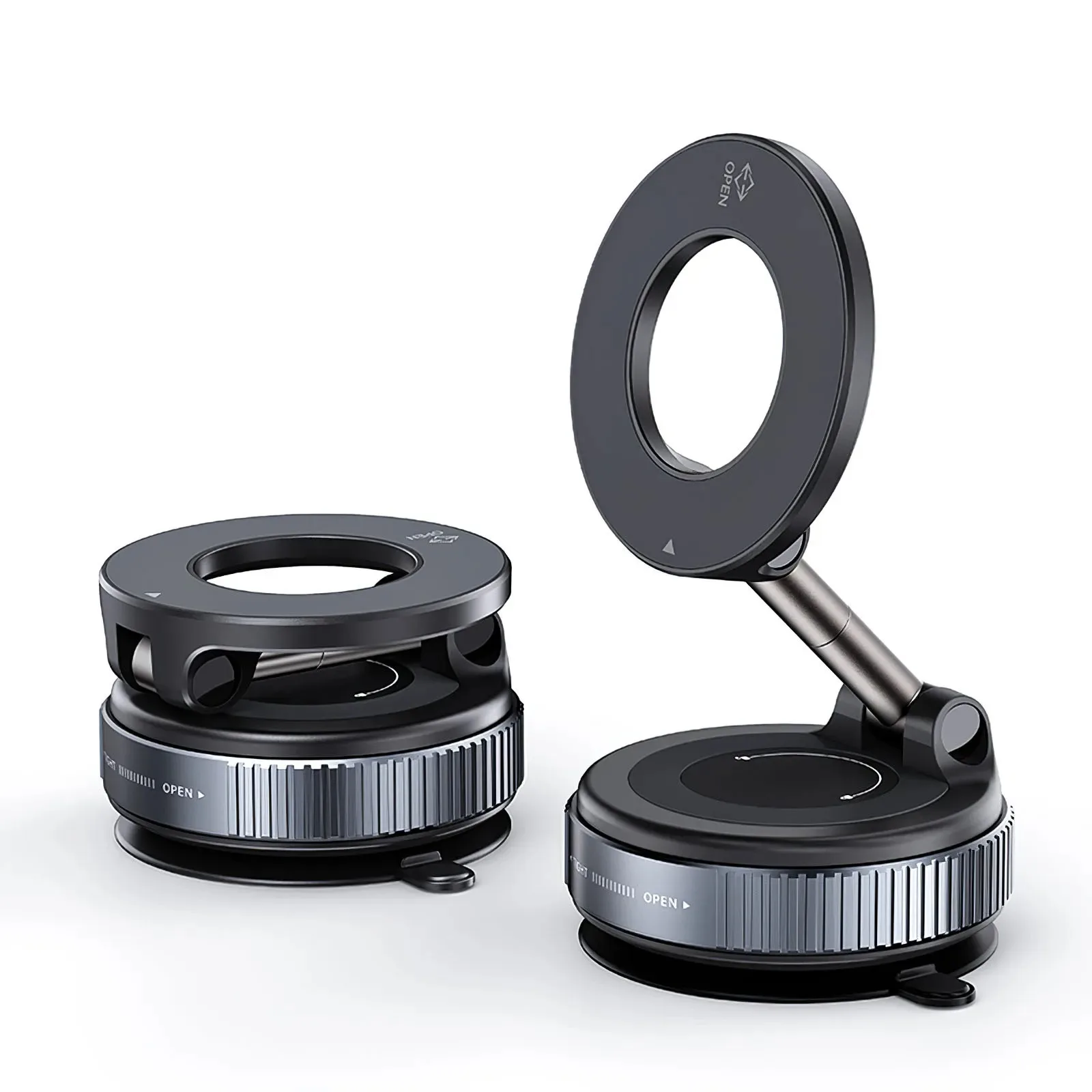 Magnetic Car Phone Holder Foldable Design 360° Adjustable Vacuum Mount for Car/Desk/Bathroom/Universal Use