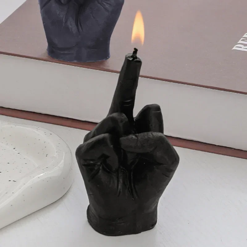 Middle Finger Scented Candle Creative Soy Wax Long Lasting Candle Middle Finger Shaped Model Scented Candle for Home