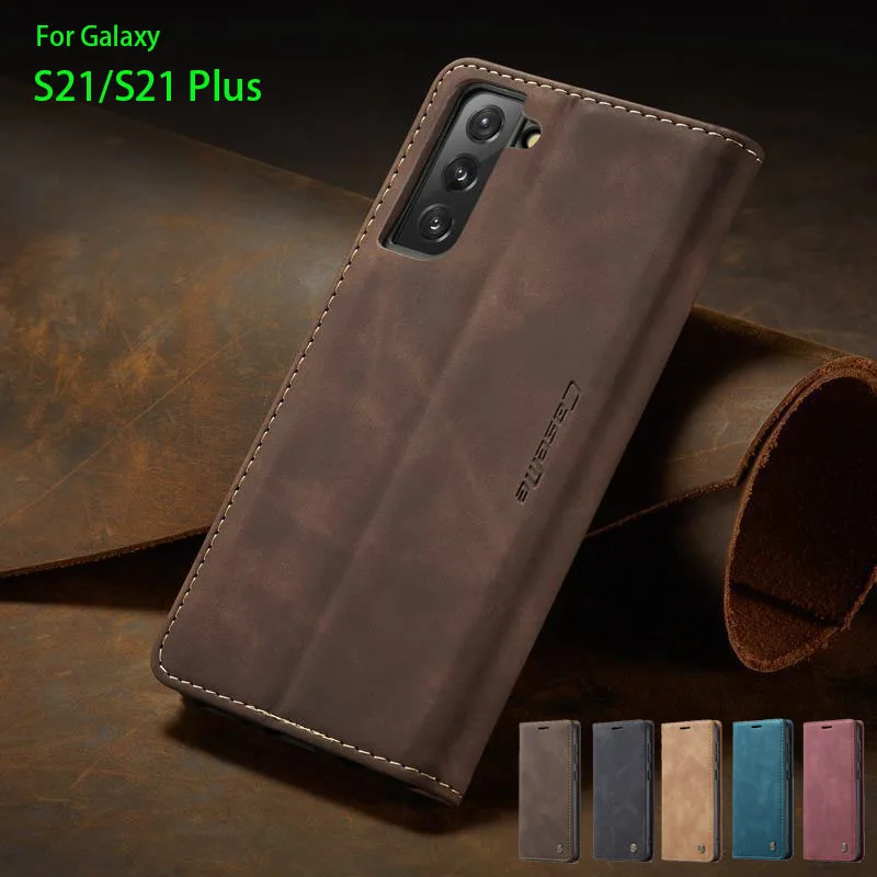 

Leather Case For Samsung Galaxy S21 S 21 Plus Flip Case Card Holder Holster Magnetic attraction Back Cover Wallet Phone Case