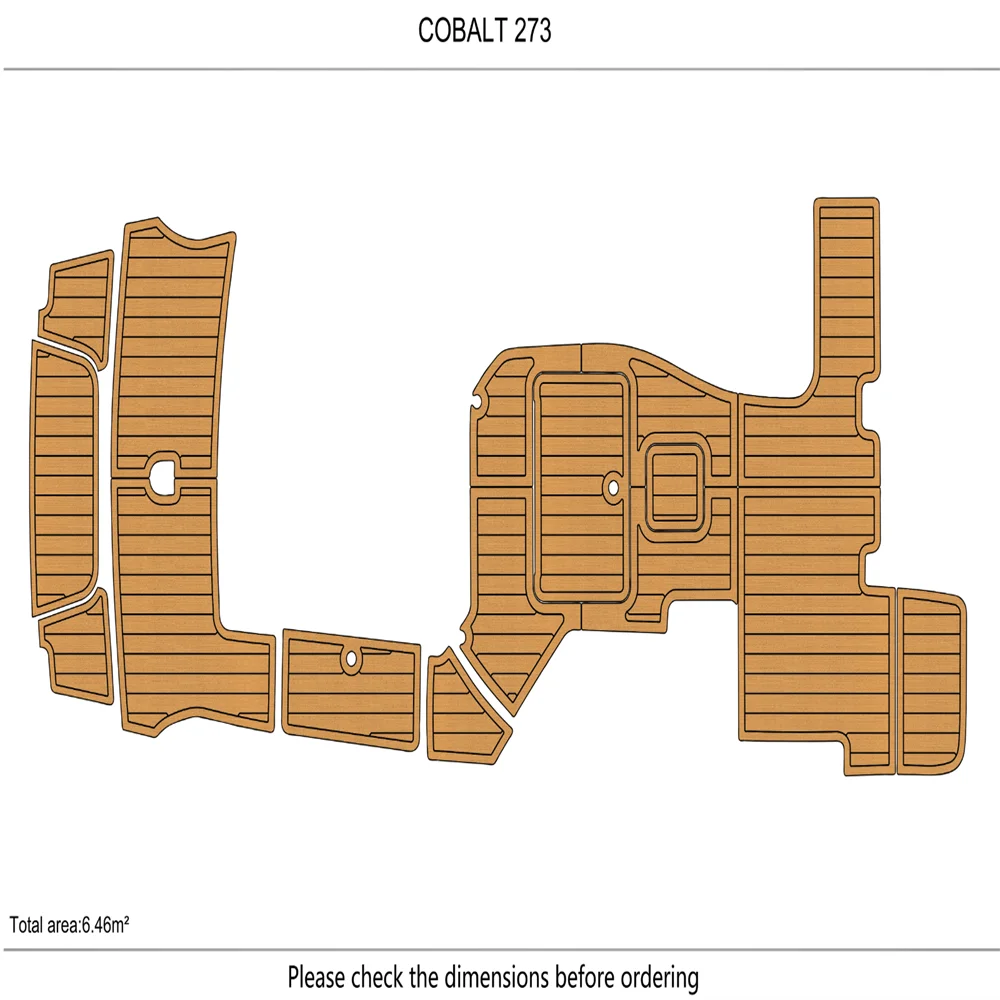 

COBALT 273 cockpit swim platform 1/4" 6mm EVA Foam Teak floor SeaDek MarineMat Gatorstep Style Self Adhesive