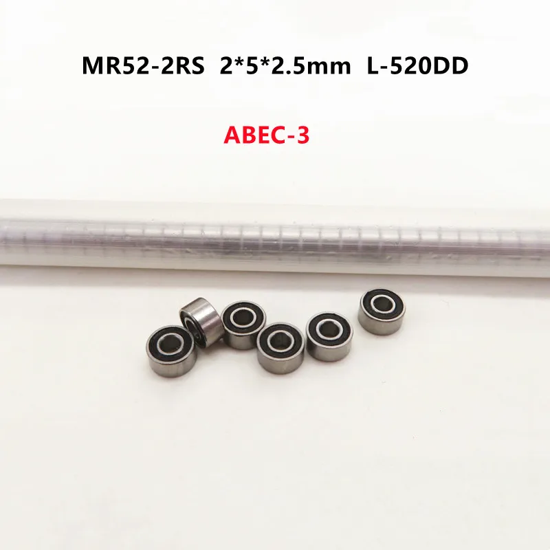 50/100/500pcs Precision MR52-2RS  2*5*2.5mm L-520DD ABEC-3 miniature ball bearing 2x5x2.5 mm MR52RS MR52 model bearing