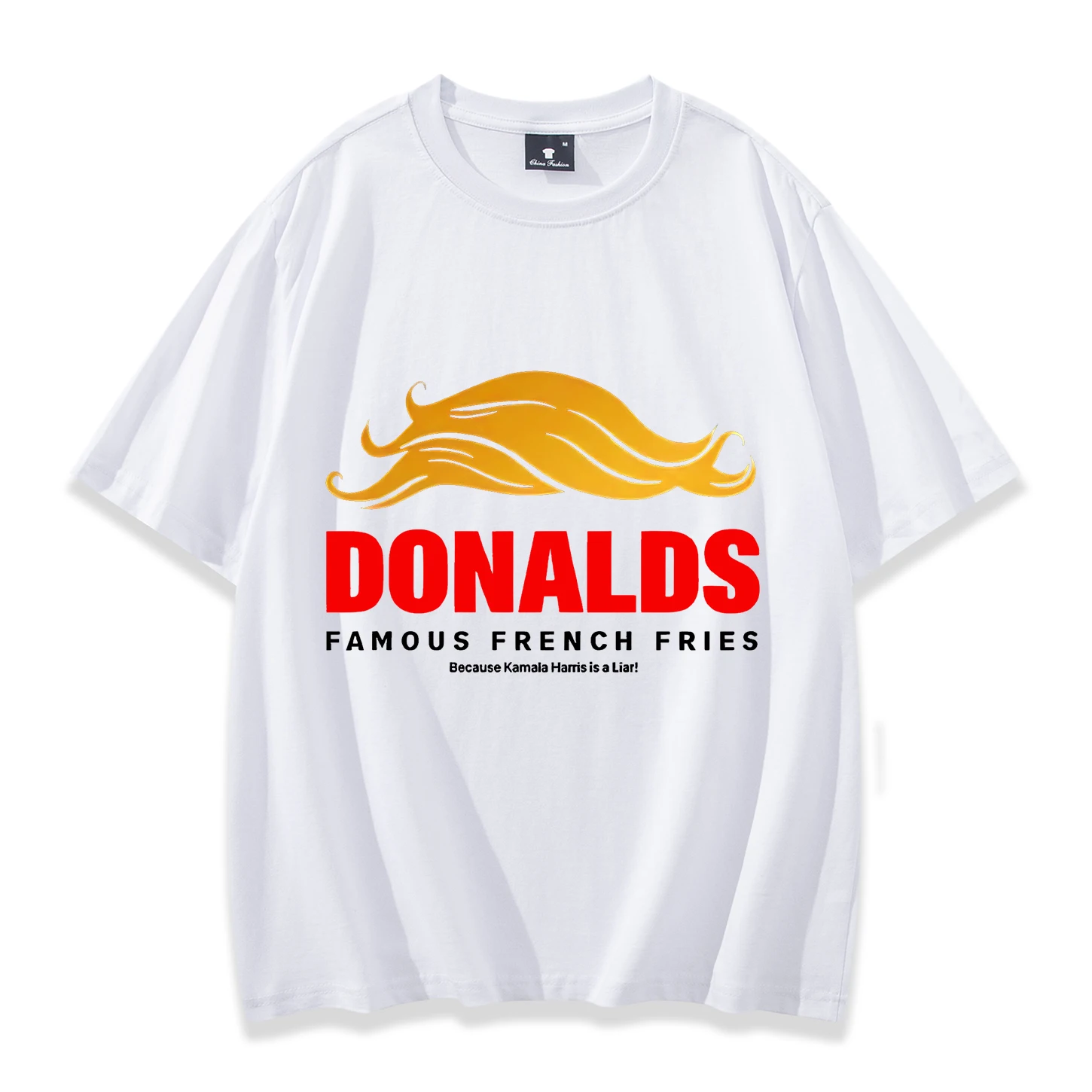 Donalds famosas batatas fritas engraçado trump manga curta camiseta masculina/feminina camisetas casuais vintage