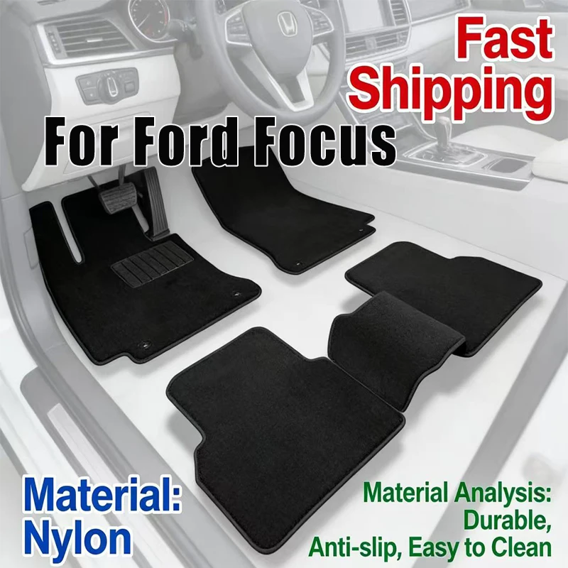 Alfombrillas personalizadas de lujo para coche Ford Focus Mk2 Mk2.5 2005~2015 con accesorios interiores resistentes al desgaste