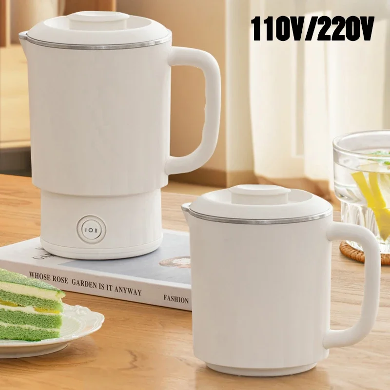 

110V/220V Folding Electric Kettle Mini Portable Water Pot 600W Electric Kettle Home Kettle Electric Boiling Pot For Travel